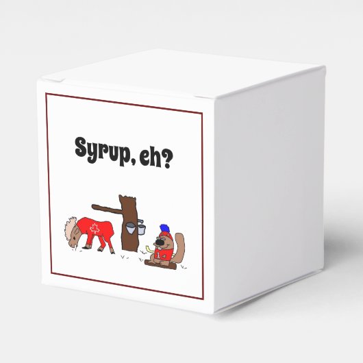 Grappig Canada Moose en Beaver met Maple Syrup Bedankdoosjes (Voorkant Zijde)