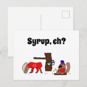 Grappig Canada Moose en Beaver met Maple Syrup Briefkaart (Voorkant / Achterkant)