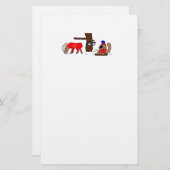 Grappig Canada Moose en Beaver met Maple Syrup Briefpapier (Voorkant / Achterkant)