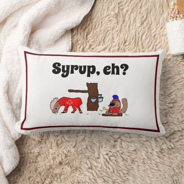 Grappig Canada Moose en Beaver met Maple Syrup Kussen (Deken)