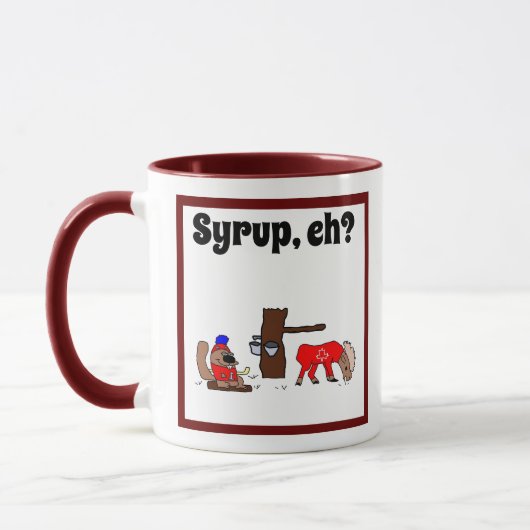 Grappig Canada Moose en Beaver met Maple Syrup Mok (Links)