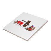 Grappig Canada Moose en Beaver met Maple Syrup Tegeltje (Zijkant)