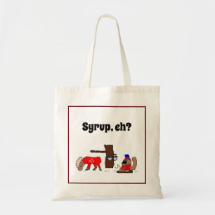 Grappig Canada Moose en Beaver met Maple Syrup Tote Bag