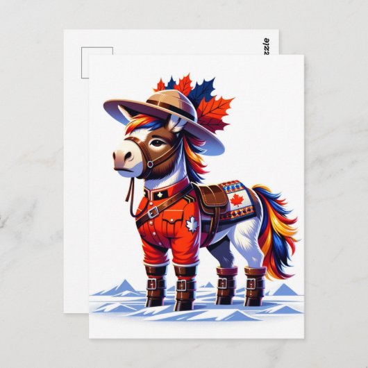 Grappig Canada thema ezel Briefkaart (Voorkant / Achterkant)
