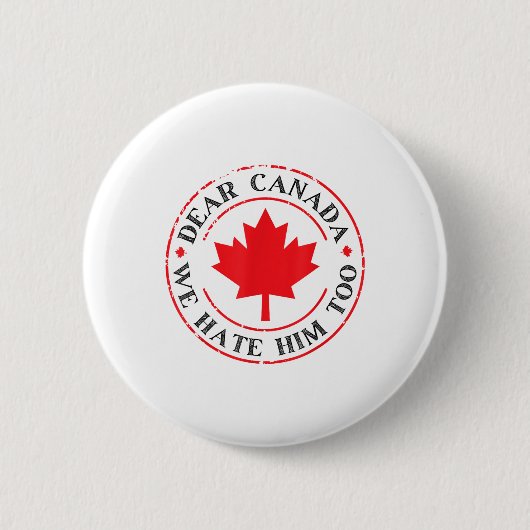 Grappig Canada, we haten hem ook Ronde Button 5,7 Cm (Voorkant)