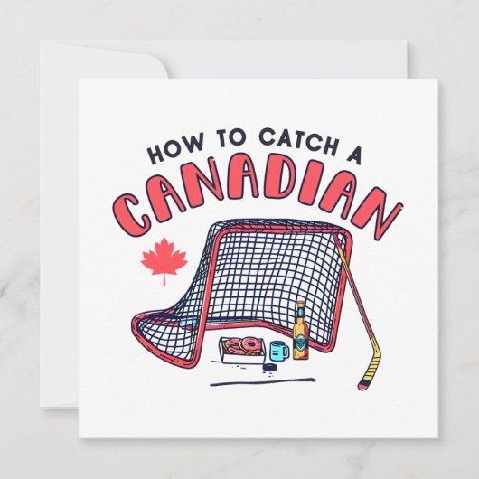 Grappig Canadees Hoe een Canadees te vangen Kaart (Voorkant)