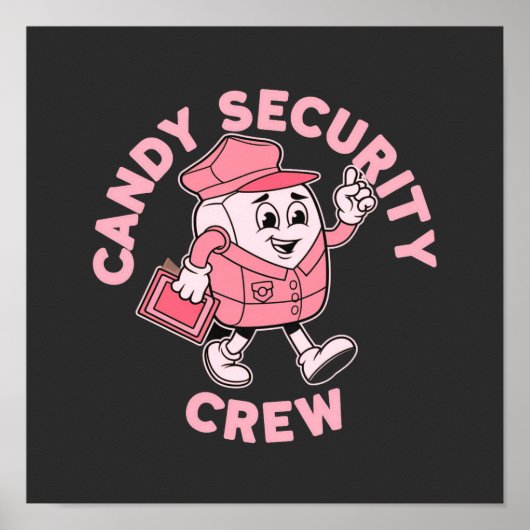 Grappig Candy Beveiligings Team Halloween Kostuum Poster (Voorkant)
