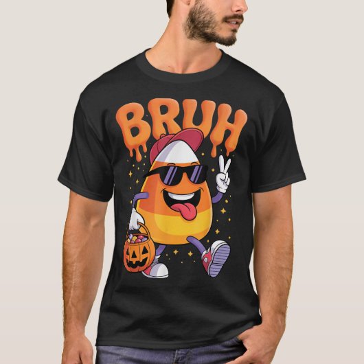 Grappig Candy Corn Halloween kostuum voor iedereen T-shirt (Voorkant)