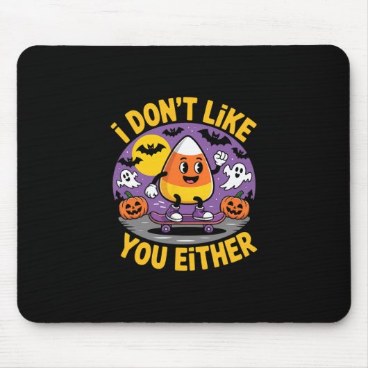 Grappig Candy Corn Halloween Skateboard Geschenk Muismat (Voorkant)