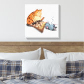 Grappig canvas kat en muis spelen schaken afdruk (Insitu (Slaapkamer))