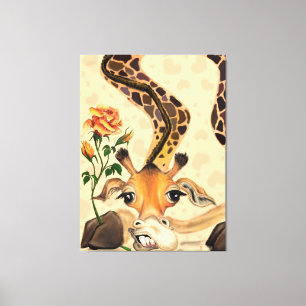 Grappig canvas Romantische Giraffe - Gentleman