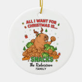 Grappig Capybara Familie Vakantie Decor Keramisch Ornament (Voorkant)
