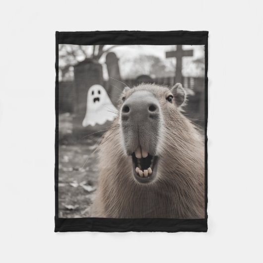 Grappig Capybara Geest Halloween Kostuum Capybara Fleece Deken (Voorkant)
