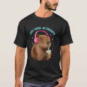 Grappig Capybara Just Vibing Geen gedachten Meme B T-shirt (Voorkant)