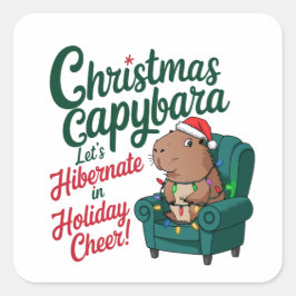 Grappig Capybara-Kerst sticker
