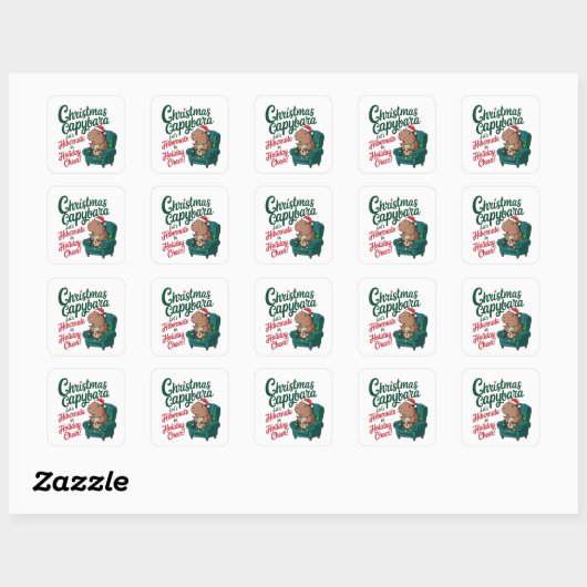 Grappig Capybara-Kerst sticker (Vel)