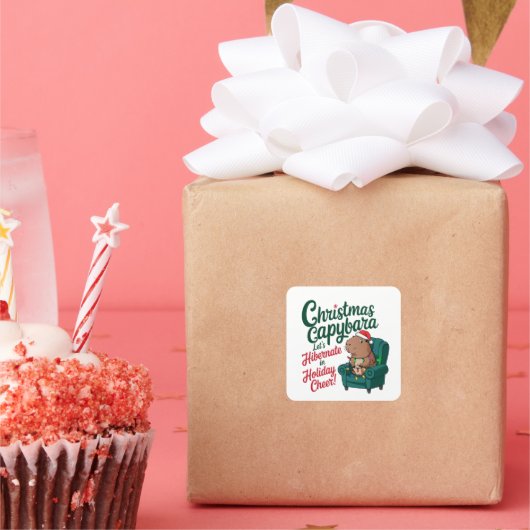 Grappig Capybara-Kerst sticker (Feest)