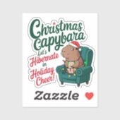 Grappig Capybara-Kerst sticker (Vel)