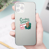 Grappig Capybara-Kerst sticker (Telefoon)