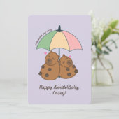 Grappig Capybara Pastel Pun Jubileum Kaart (Staand voorkant)