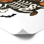 Grappig Capybara Skeleton Pompoen Halloween kostuu Poster (Hoek)
