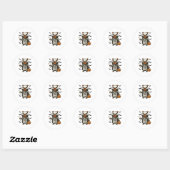 Grappig Capybara Skeleton Pompoen Halloween kostuu Ronde Sticker (Vel)