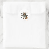 Grappig Capybara Skeleton Pompoen Halloween kostuu Ronde Sticker (Tas)
