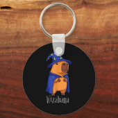Grappig Capybara Tovenaar Kostuum Wizabara Grafisc Sleutelhanger (Voorkant)
