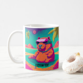 Grappig Capybara Tropical Beach gepersonaliseerd Koffiemok