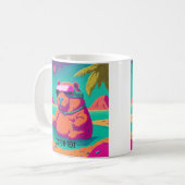 Grappig Capybara Tropical Beach gepersonaliseerd Koffiemok (Voorkant links)