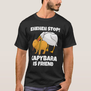 Grappig Capybara wordt gegeten door Pelican Friend T-shirt
