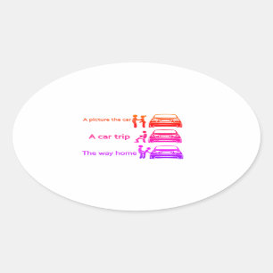 Grappig Car Ride Sign Ovale Sticker