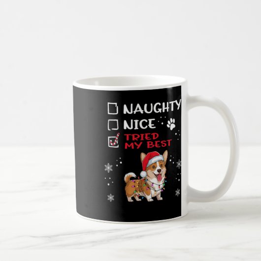 Grappig Cardigan Welsh Corgi Dog Christmas Naughty Koffiemok (Rechts)