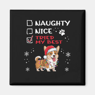 Grappig Cardigan Welsh Corgi Dog Christmas Naughty Magneet