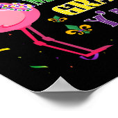 Grappig Carnaval Feest Cadeau Idee Flamingo Mardi  Poster (Hoek)