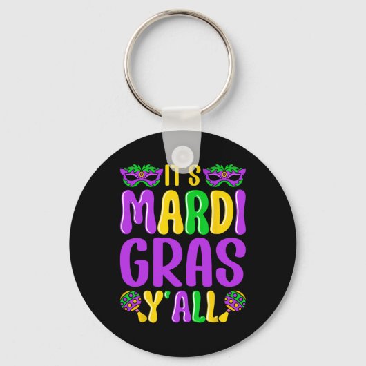 Grappig carnaval party ontwerp Mardi Gras Het is M Sleutelhanger (Voorkant)