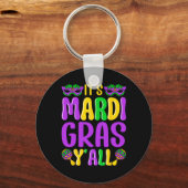 Grappig carnaval party ontwerp Mardi Gras Het is M Sleutelhanger (Voorkant)