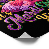 Grappig Carnavalsfeest Cadeau Idee Flamingo Mardi Poster (Hoek)