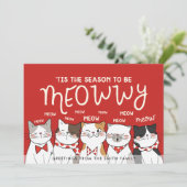 Grappig Carol van de katten | Vakantie begroeting Feestdagenkaart (Staand voorkant)