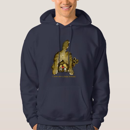 Grappig Cartoon Cat I Love You a Hole Bunch Hoodie (Voorkant)