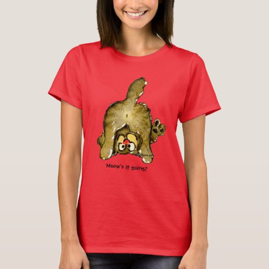 Grappig Cartoon Cat Meow gaat het? Tank (Voorkant)