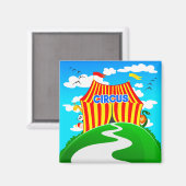 Grappig cartoon circus, magneet (Voorkant / Achterkant)