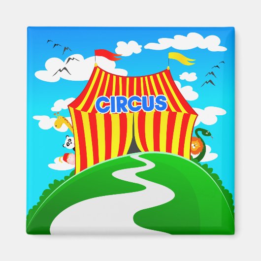 Grappig cartoon circus, magneet (Voorkant)