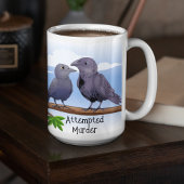 Grappig Cartoon Crow Pun Joke Poging Murder Koffiemok