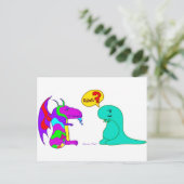 Grappig Cartoon Dinos Cute Dinosaur Dragon Rawr? Briefkaart (Staand voorkant)