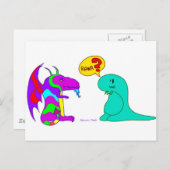 Grappig Cartoon Dinos Cute Dinosaur Dragon Rawr? Briefkaart (Voorkant / Achterkant)