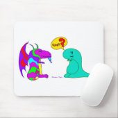 Grappig Cartoon Dinos Cute Dinosaur Dragon Rawr? Muismat (Met muis)