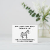 Grappig Cartoon Ezel Bad Parking Ticket Advieskaart (Staand voorkant)