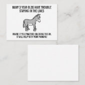 Grappig Cartoon Ezel Bad Parking Ticket Advieskaart (Voorkant / Achterkant)