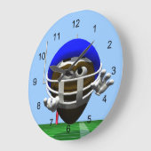 Grappig Cartoon Football in een helm Grote Klok (Hoek)